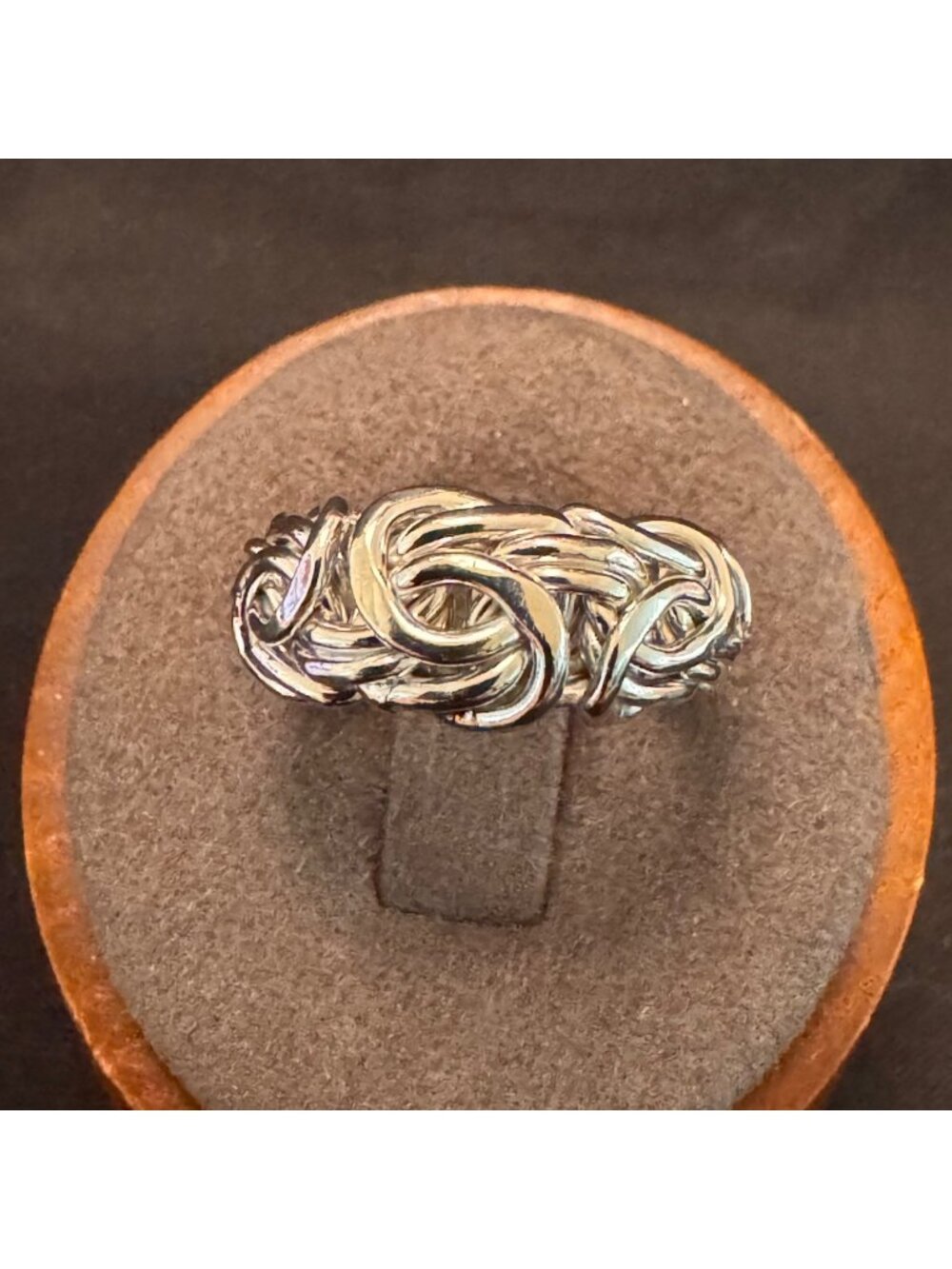 Solid Sterling Silver 925 Byzantine Style 6mm Band Width Ring Size 6